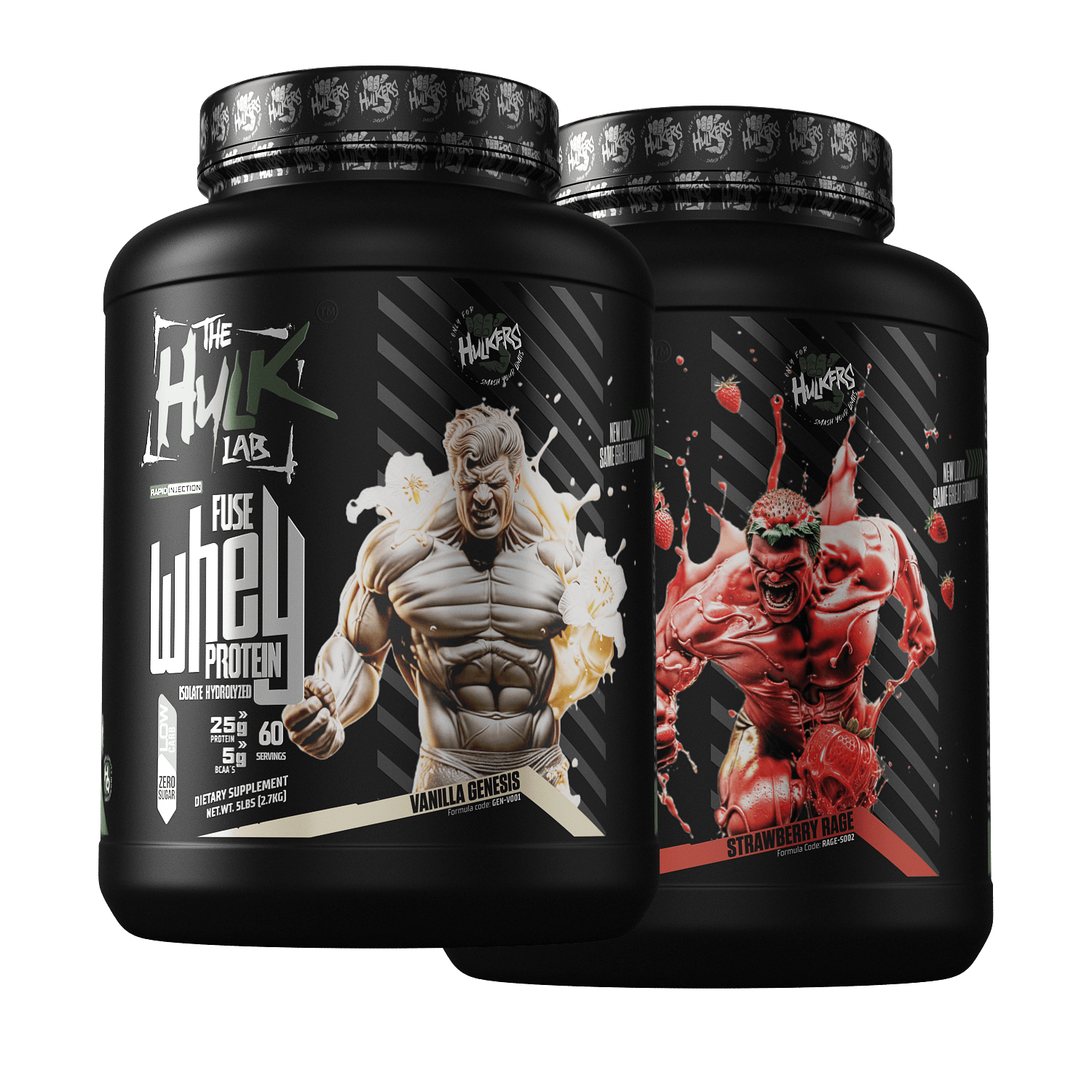 Two Bottles of Fuse Whey Protein Isolate 5LB – 10LB Total High-Quality Protein by The Hulk Lab Nutrition