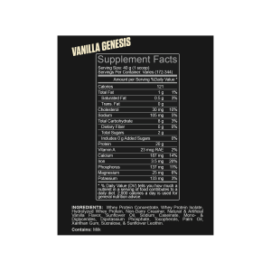 Vanilla Smoothie-Mix Nutrition Facts label by The Hulk Lab Nutrition