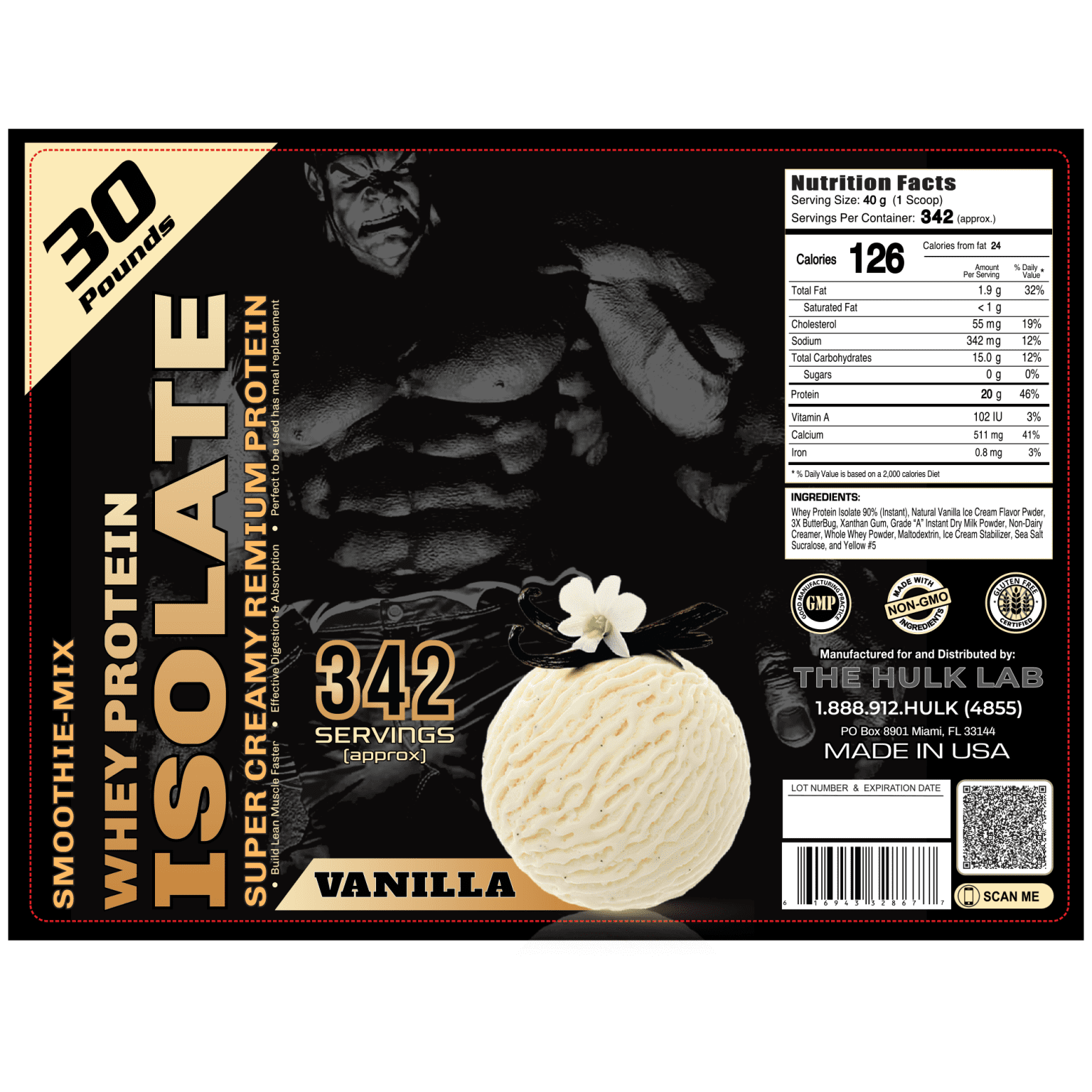 Bulk Whey Protein Isolate ( Smoothie-Mix 15Lb & 30Lb) Super Creamy ...