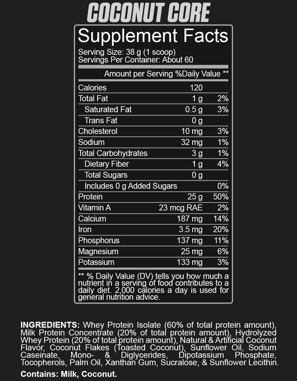 Supplement Facts - Coconut Core