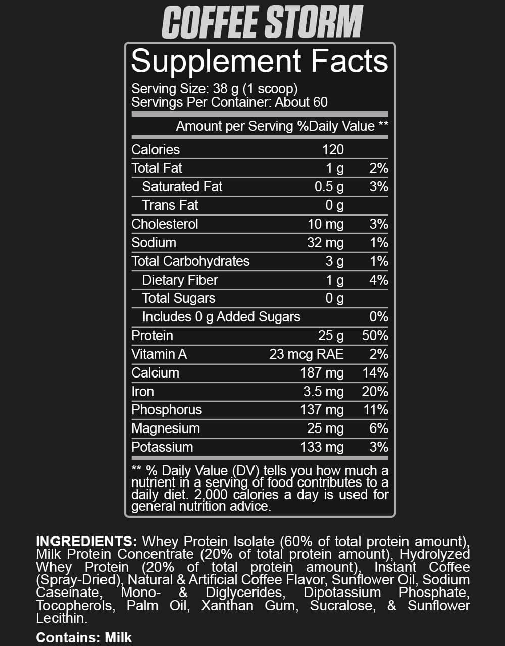 Supplement Facts - Coffee Storm
