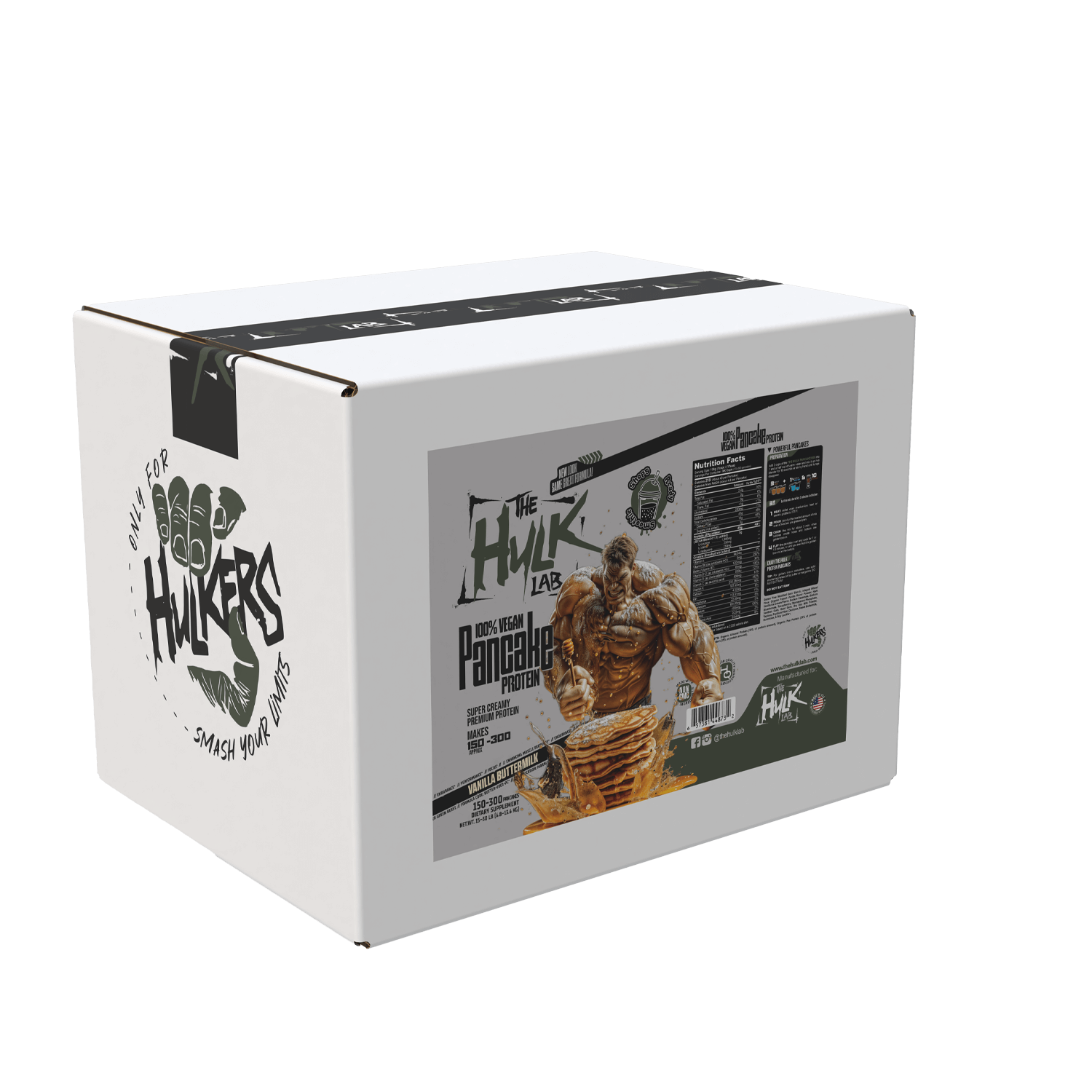 Protein Pancake Buttermilk Protein Pancake Buttermilk box by The Hulk Lab Nutrition, classic buttermilk pancake protein mix