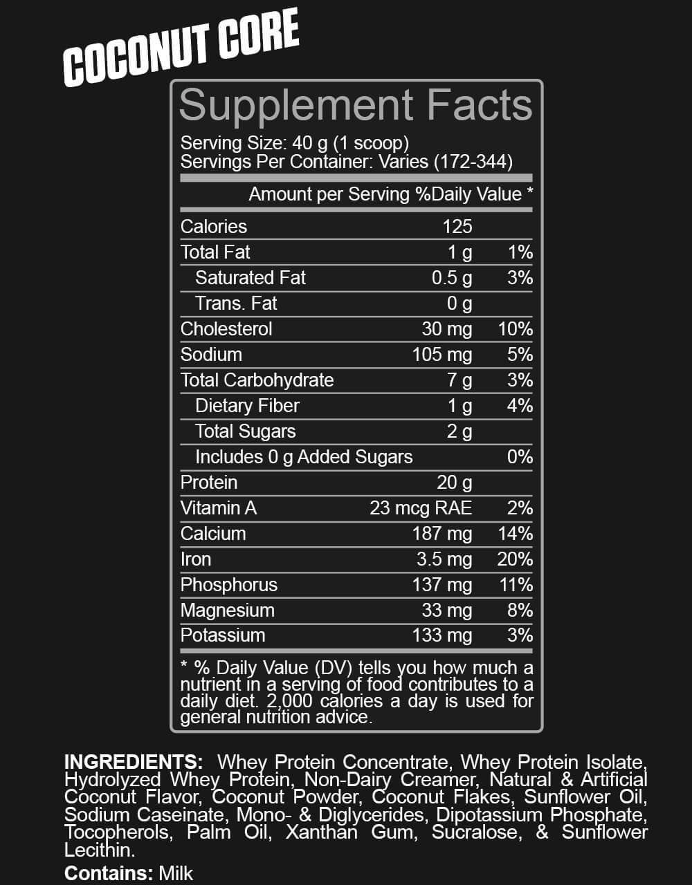 Supplement Facts - Coconut Core